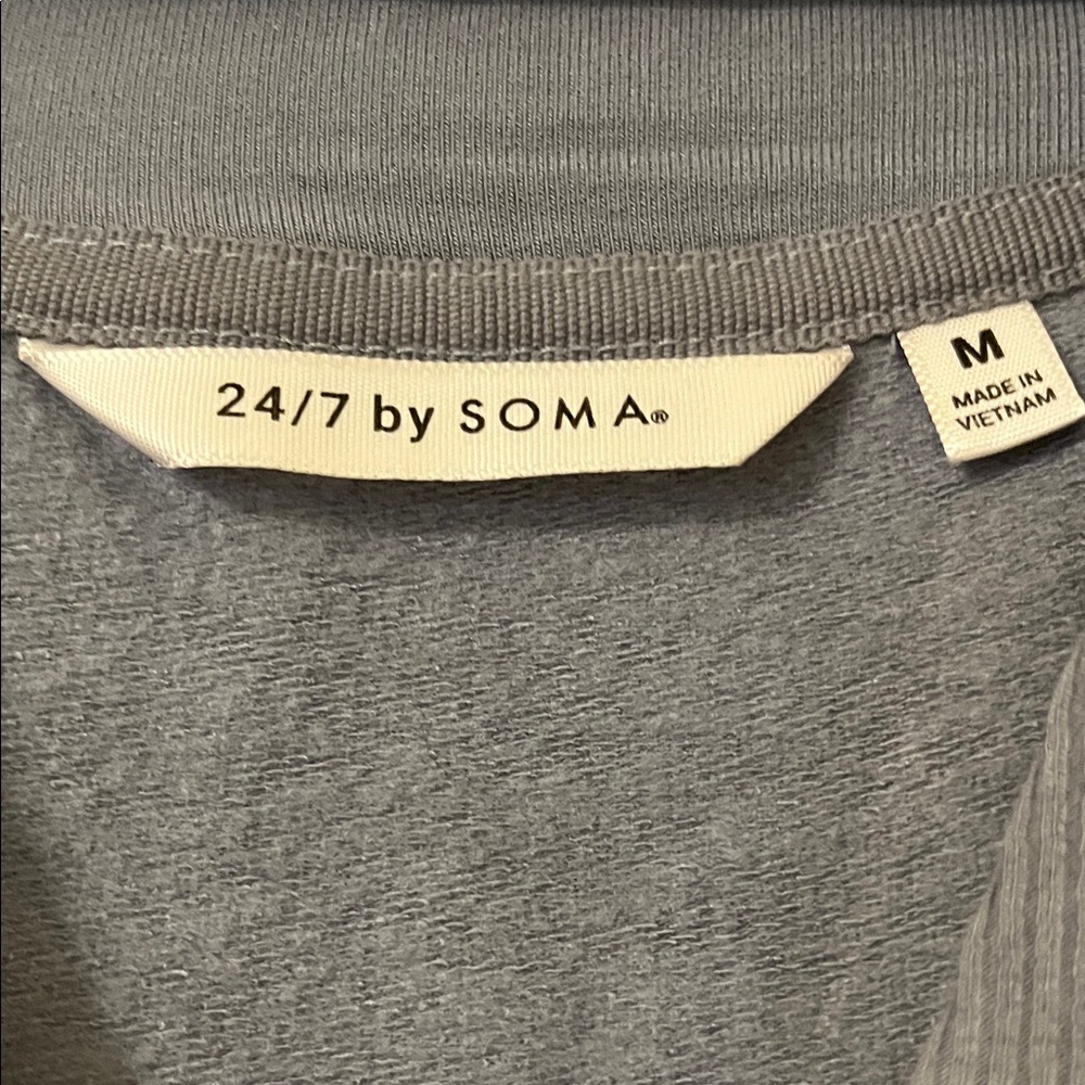 Soma Ladies Med Muted Blue Half-Zip Ultra-soft Sweatshirt - Picture 2 of 7